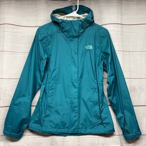 The North Face Women's Venture Rain Jacket Teal Blue Small Pit Zips